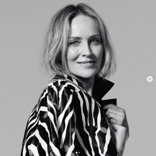 新型コロナ危機を2月に感じていたシャロン・ストーン（画像は『Sharon Stone　2020年4月8日付Instagram「Thank you ＠voguegermany.」』のスクリーンショット）