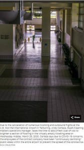 運休・減便によりグアム空港もガラガラ（画像は『Pacific Daily News　2020年3月25日付「Cancelled flights leaves Guam airport virtually empty」（Photo: Rick Cruz/PDN）』のスクリーンショット）