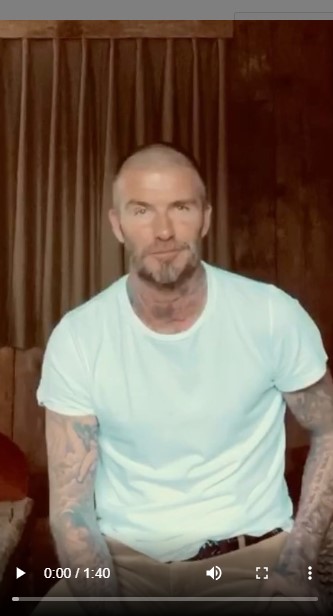 デヴィッド・ベッカム、毛髪治療を休止中か？（画像は『David Beckham　2020年4月22日付Instagram「Fancy a game of 5 a side?」』のスクリーンショット）