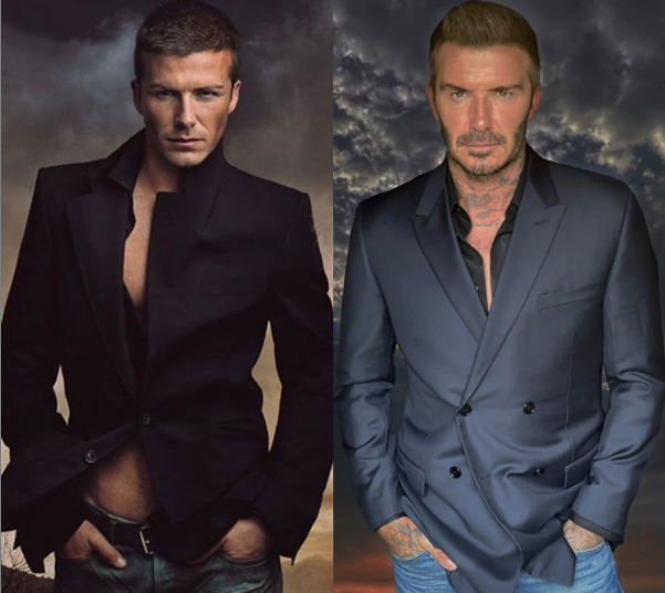 デヴィッド・ベッカム、15年前とほとんど変わらず？（画像は『David Beckham　2020年8月12日付Instagram「Same look, few more grey hairs 15 years on」』のスクリーンショット）