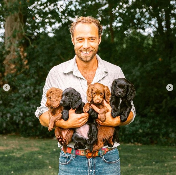 アリジー・テヴェネットさんと婚約して1年になるジェームズさん（画像は『James Middleton　2020年7月24日付Instagram「56 days ago you were born, 56 days of early starts, lots of poo and half eaten socks but 56 days of pure joy watching you grow.」』のスクリーンショット）