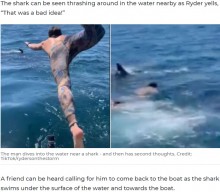 【海外発！Breaking News】無害なサメと勘違い　ホホジロザメの待つ海に飛び込んだ男性が命の危機に（米）＜動画あり＞