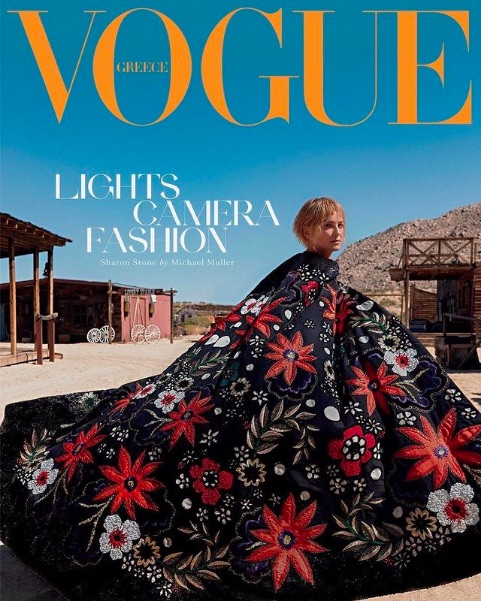 ギリシャ版『VOGUE』11月号（画像は『Sharon Stone　2020年10月21日付Instagram「Thank you to our entire team on our shoot for ＠voguegreece!」』のスクリーンショット）