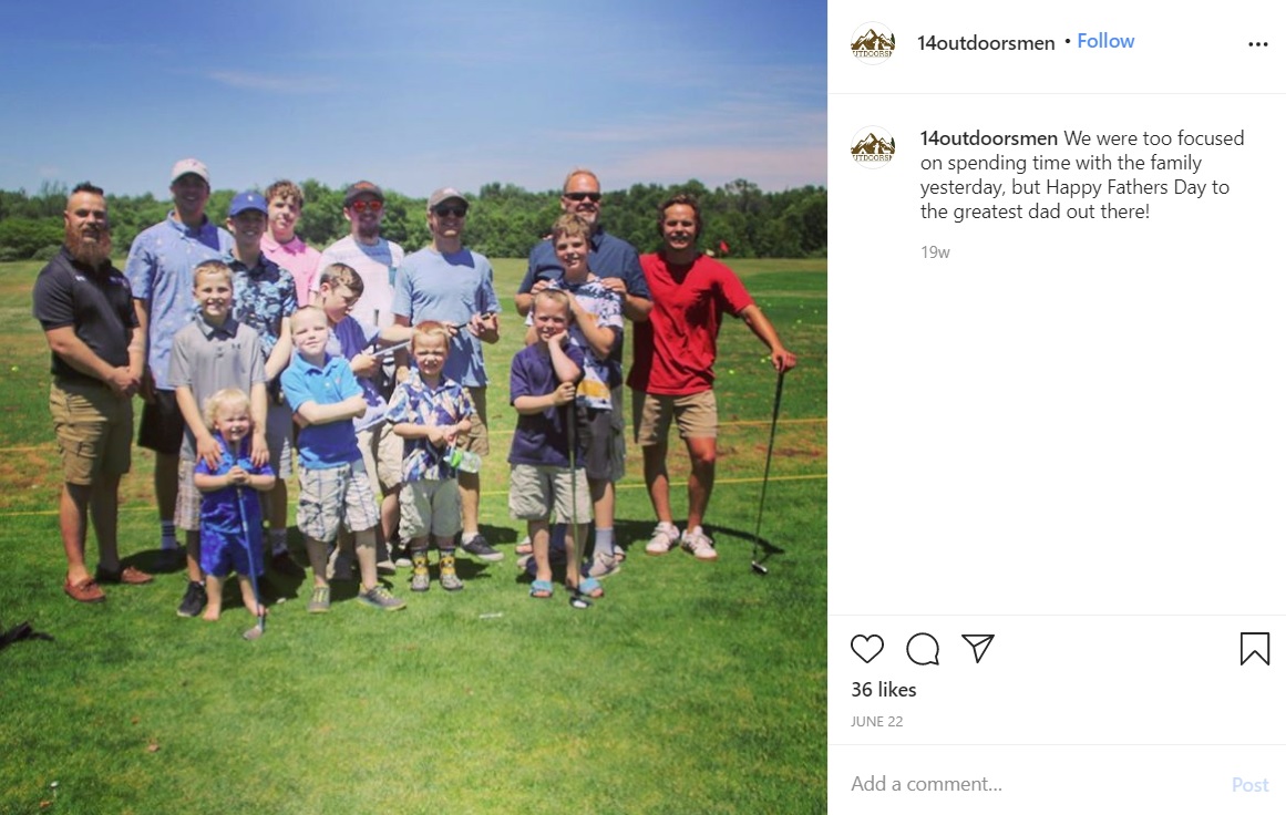 アウトドアが大好きな家族（画像は『14 Outdoorsmen　2020年6月22日付Instagram「We were too focused on spending time with the family yesterday」』のスクリーンショット）