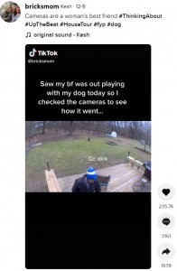 犬に暴言を吐く彼氏に批判が集まる（画像は『bricksmom　2020年12月9日付TikTok「Cameras are a woman’s best friend」』のスクリーンショット）