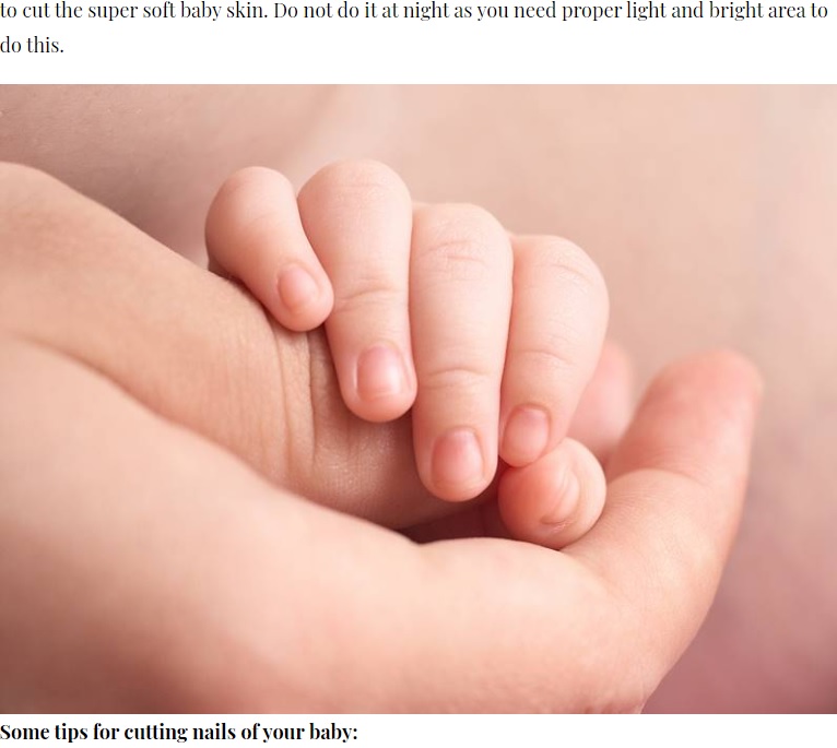 新生児に長く尖った爪は必要？（画像は『lifealth.com　2020年6月21日付「Tips to take care of your newborn baby’s nails」』のスクリーンショット）