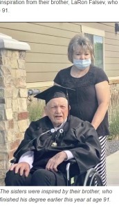 6月に91歳で高校を卒業したラロンさん（画像は『KSLTV.com　2020年11月27日付「Cache Valley Woman Gets High School Diploma At Age 95」』のスクリーンショット）