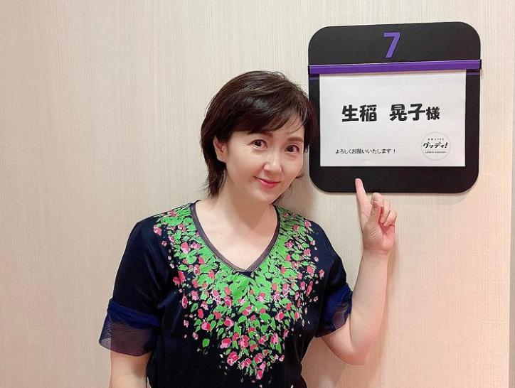 生稲晃子『グッディ！』出演時のオフショット（画像は『生稲晃子　2020年9月4日付Instagram「フジテレビ「グッディ！」」』のスクリーンショット）