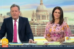 『Good Morning Britain』で名コンビだったピアース・モーガンとスザンナ・リード（画像は『Piers Morgan　2021年3月4日付Instagram「Celebrate good （ratings） times... COME ON!」』のスクリーンショット）