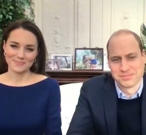 ビデオ通話を行ったキャサリン妃＆ウィリアム王子（画像は『Duke and Duchess of Cambridge　2021年3月7日付Instagram「Commonwealth Day 2021」』のスクリーンショット）