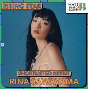 日本国籍で「ブリット・アワーズ」にノミネートされたリナ・サワヤマ（画像は『Rina Sawayama　2021年3月11日付Instagram「no words !!!!!!!!!」』のスクリーンショット）