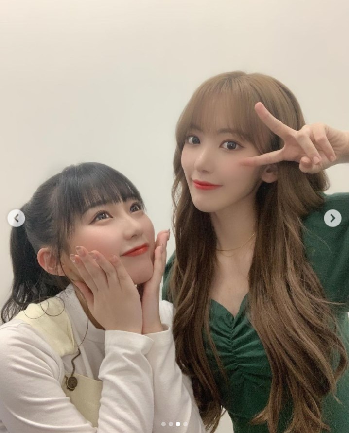 田中美久と宮脇咲良（画像は『田中美久 Tanaka Miku　2021年5月15日付Instagram「さくちゃん、なこちゃん。」』のスクリーンショット）