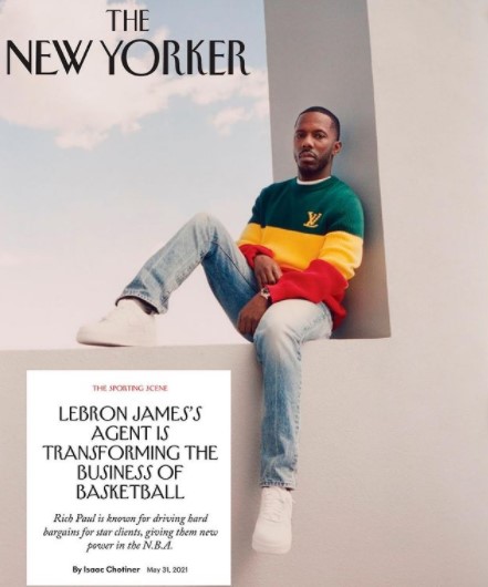 『The New Yorker』に掲載されたリッチ・ポール氏の写真（画像は『Rich Paul　2021年6月2日付Instagram「The sacrifice is for tomorrow’s generation!!」』のスクリーンショット）