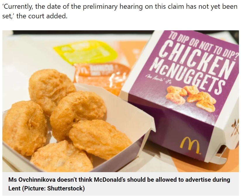 美味しそうな写真が「購入を強要した」とクセニアさん（画像は『Metro　2021年8月7日付「Woman sues McDonald’s after Big Mac advert ‘forced’ her to break Lent」（Picture: Shutterstock）』のスクリーンショット）