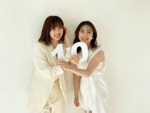 モーニング娘。10期メンバーの佐藤優樹と石田亜佑美（画像は『石田 亜佑美/モーニング娘。’21　2021年8月23日付Instagram「＃10期10周年」』のスクリーンショット）