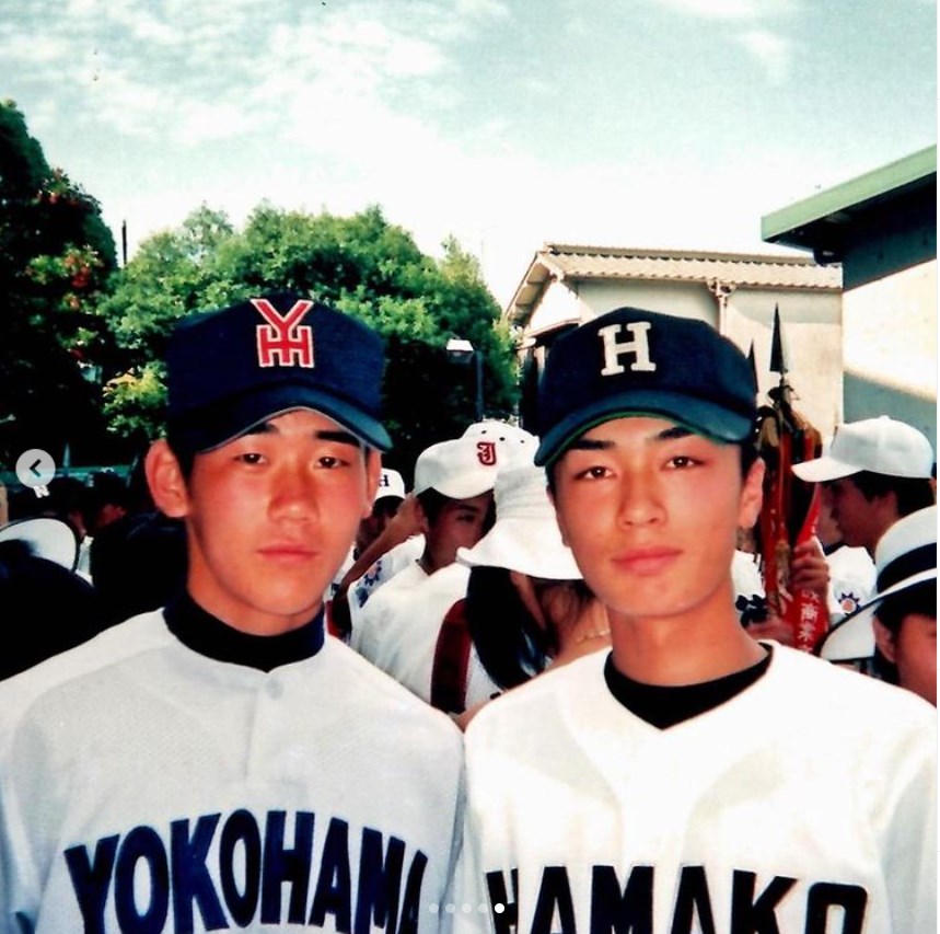 甲子園時代の横浜高校・松坂大輔投手と浜田高校・和田毅投手（画像は『和田毅 / Tsuyoshi Wada　2021年10月19日付Instagram「憧れというか、雲の上の存在の人と対戦したり、」』のスクリーンショット）