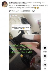 6週間のギプス生活を余儀なくされたネイサンさん（画像は『Bethan Lewis’watling　2021年8月22日付TikTok「Reply to ＠rachelfrench part 2..」』のスクリーンショット）