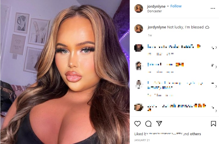 自分を誇りに思うというジョーディンさん（画像は『Jordyn　2022年1月21日付Instagram「Not lucky, I’m blessed」』のスクリーンショット）