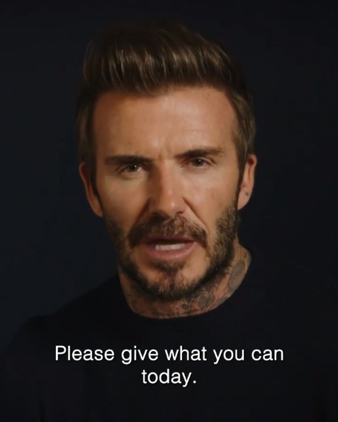 ウクライナ支援の寄付を呼びかけるデヴィッド（画像は『David Beckham　2022年3月8日付Instagram「Mothers forced to flee with their children.」』のスクリーンショット）