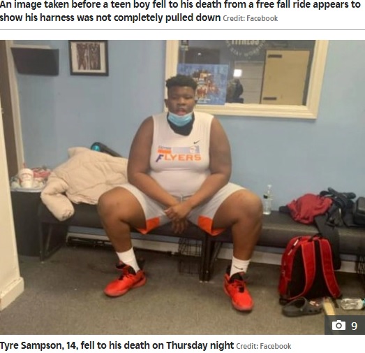 落下事故で亡くなったタイリーさん（画像は『The Sun　2022年3月26日付「SECONDS FROM DEATH Chilling ICON Park video shows Tyre Sampson’s harness was not buckled moments before he fell to his death」（Credit: Facebook）』のスクリーンショット）