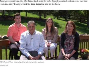 怒りが収まらないダニーさんの家族（画像は『ABC News　2022年6月10日付「Family of college freshman who nearly died in hazing incident speaks out」（ABCNews.com）』のスクリーンショット）