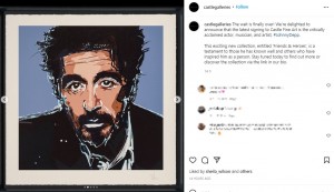 ジョニーが描いたアル・パチーノ（画像は『Castle Fine Art　2022年7月28日付Instagram「The wait is finally over!」』のスクリーンショット）