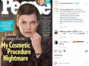 米誌『People』で施術に失敗後の心境を語ったリンダ（画像は『Linda Evangelista　2022年2月17日付Instagram「In sharing my story with People,」』のスクリーンショット）