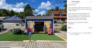 破壊された建物を撤去し営業を再開したマリーナ（画像は『Pride of Rosseau　2022年7月30日付Facebook「Good Afternoon!』のスクリーンショット）