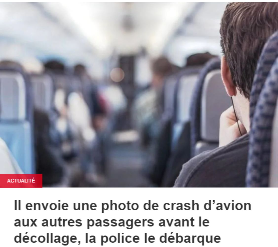 少年のいたずらで飛行機が30分遅れて離陸（画像は『Ouest-France　2022年8月18日付「Il envoie une photo de crash d’avion aux autres passagers avant le décollage, la police le débarque」（Photo d’illustration：Pixabay）』のスクリーンショット