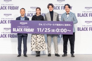 左からアマゾンジャパン・鈴木浩司氏、桐谷美玲、おるたなChannel