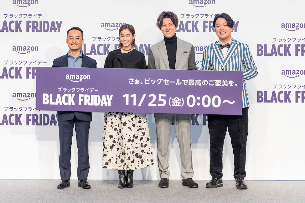 左からアマゾンジャパン・鈴木浩司氏、桐谷美玲、おるたなChannel