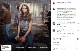 “絶世の美女”として一世を風靡したブルック（画像は『Brooke Shields　2022年12月7日付Instagram「I am so excited to announce that my new documentary,」』のスクリーンショット）