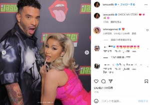 ジェイソン・リーとカーディ・B（画像は『Cardi B　2023年1月16日付Instagram「CHECK MY STORY」』のスクリーンショット）