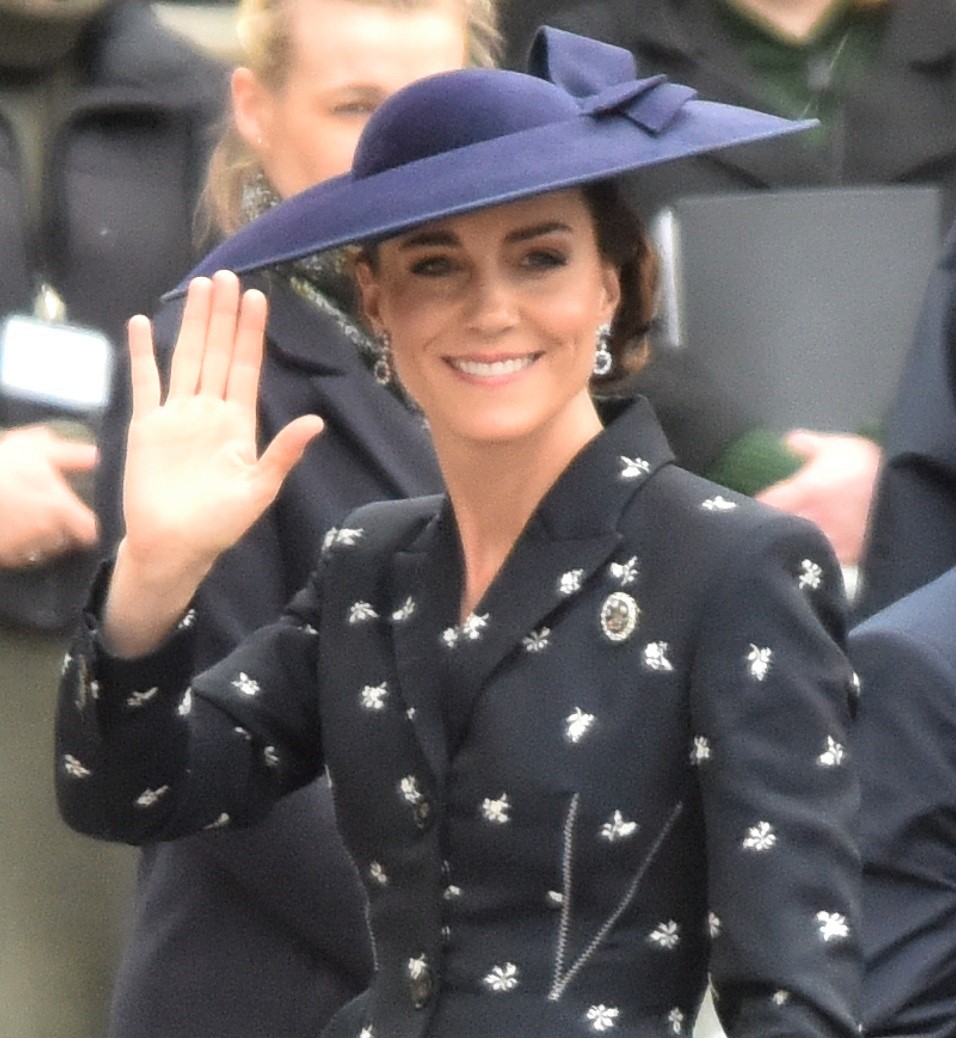 今年3月、コモンウェルズデー記念式典に出席した時のキャサリン皇太子妃。国王の公式誕生日祝賀祭のパレードでは、エメラルドグリーンのドレスと帽子を着用して話題に