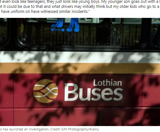 しわだらけの乗車券を理由にした乗車拒否で非難を浴びている「ロージアン・バスズ（Lothian Buses）」。広報担当者によると「今回の出来事について調査を行っている」とのことだ（画像は『LADbible　2023年5月3日付「12-year-old kid ‘kicked off bus’ at night and ‘told to iron ticket’ by driver」（Credit: SJH Photography/Alamy）』のスクリーンショット）