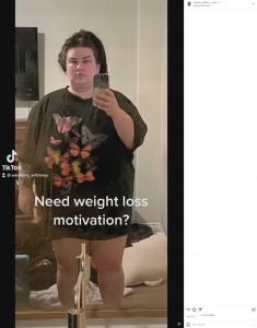 減量前のホイットニーさんは、身長157.5センチ、体重約136.9キロ（302ポンド）と肥満で、過食症、うつ、不安症などに悩み「このままでは心にも身体にも健康的ではない」と痩せる決意をした（画像は『western_whitney　2023年5月23日付Instagram「This has been a wild, crazy journey for me.」』のスクリーンショット）