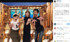 バラエティ番組で『カメ止め』キャストと共演した指原莉乃（画像は『指原 莉乃　2018年8月13日付X「今日放送のスカッとジャパン」』のスクリーンショット）