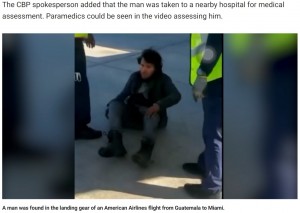 米マイアミ国際空港で2021年11月、飛行機の車輪格納庫に隠れて密航した男が逮捕されていた（画像は『Fox News　2021年11月28日付「Man hides in landing gear of American Airlines flight from Guatemala to Miami」』のスクリーンショット）