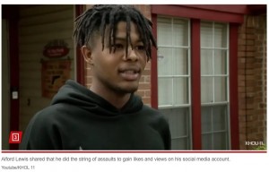 米テキサス州で今年10月、無作為に人を殴った19歳少年。SNSの視聴回数を稼ぐためだったことが分かり、非難の声が殺到していた（画像は『New York Post　2023年10月29日付「Teen admits to randomly sucker-punching strangers at Texas park for social media attention: ‘Everybody makes mistakes’」（Youtube/KHOL 11）』のスクリーンショット）