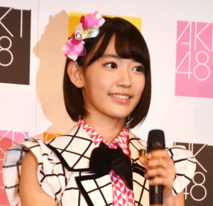 2015年1月、イベントに出演した宮脇咲良。この年の「AKB48選抜総選挙」で7位を獲得した