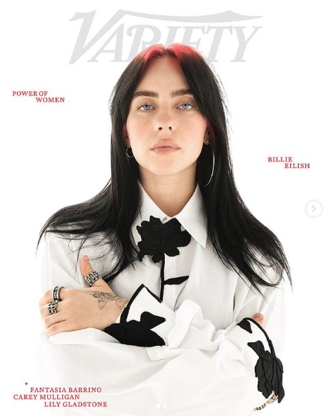 米誌『Variety』の表紙を飾ったビリー・アイリッシュ。インタビューでビリーは「女性達に魅了されている」と明かしていた（画像は『BILLIE EILISH　2023年11月13日付Instagram「VARIETY COVER」』のスクリーンショット）