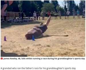 英ノース・ヨークシャー州で5歳孫の運動会に参加した46歳のおじいちゃん。派手に転んで腕を骨折してしまった（画像は『WalesOnline　2023年6月19日付「Grandad breaks arm running at school sports day」』のスクリーンショット）