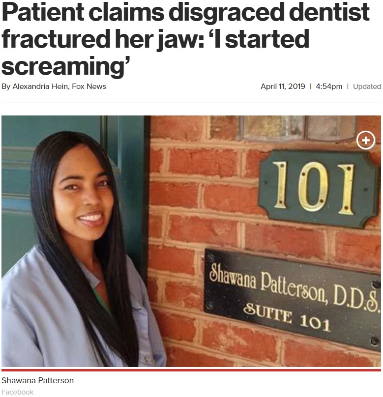 米ノースカロライナ州歯科医師会に2019年1月、医師免許をはく奪された女医。患者の下顎を骨折させ、過去には患者2人が死亡していた（画像は『New York Post　2019年4月11日付「Patient claims disgraced dentist fractured her jaw: ‘I started screaming’」（Facebook）』のスクリーンショット）
