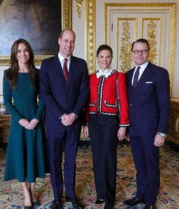 ウィンザー城でスウェーデンのヴィクトリア皇太子とダニエル王子を歓迎したウィリアム皇太子夫妻。夕刻には「ロイヤル・バラエティ・パフォーマンス」に出席した（画像は『The Prince and Princess of Wales　2023年11月30日付Instagram「A pleasure to welcome The Crown Princess of Sweden and Prince Daniel to Windsor this morning」』のスクリーンショット）