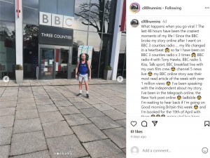 『BBC』の取材を受けた後、ラジオ局やテレビ局などから引っ張りだことなったダニエルさん。募金額は一気に跳ね上がった（画像は『Daniel Fairbrother　2024年1月30日付Instagram「What happens when you go viral ?」』のスクリーンショット）