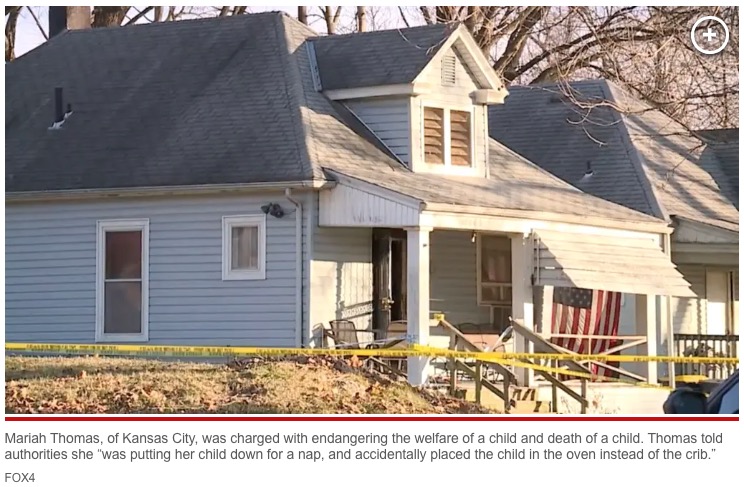 生後1か月の娘を殺害したマライア・トーマスの自宅（『New York Post　「Missouri mother burns baby to death inside oven after claiming she mistook it for a crib: officials」（FOX4）』より）
