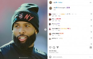 NFL選手のオデル・ベッカム・ジュニア。昨年11月の31歳誕生日パーティには、キムも出席していた（『Odell Beckham Jr　Instagram「30 once again….」』より）