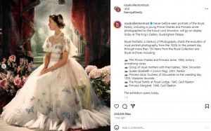 セシル・ビートン氏が撮影した、マーガレット王女のポートレート。豪華な白いボールガウンを纏っている（『Royal Collection Trust　Instagram「Never-before-seen portraits of the Royal Family,」』より）