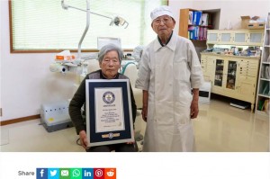 1924年（大正13年）10月31日生まれの渡邉悦郎さん。今年5月15日、99歳133日でギネス世界記録の「世界最高齢の歯科医（男性）」に認定された（『Guinness World Records　「World’s oldest dentist is still making people smile at 99 years old」』より）
