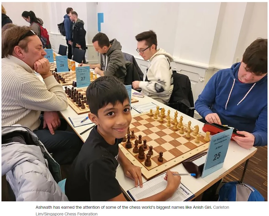 今年2月、スイスで開催されたチェスの大会で、8歳の少年が史上最年少でグランドマスターに勝利していた（『CNN　「8-year-old prodigy Ashwath Kaushik makes history after beating chess grandmaster」（Carleton Lim/Singapore Chess Federation）』より）